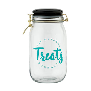 Bandit Glass Canister by 10 Strawberry Street – Small, 50.0 fluid_ounces, Glass, Clear, Model 7CN577
