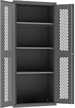 Durham Heavy Duty Welded 14 Gauge Steel Ventilated Cabinet, EMDC-362484-95, 900 lbs Capacity, 24" Length x 36" Width x 48" Height, 3 Shelves