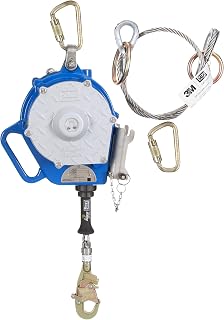 3M DBI-SALA Sealed-Blok 3-Way Retrieval Self-Retracting Lifeline with Bracket 3400150, Stainless Steel Cable, Snap Hook, 50 ft.