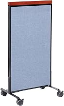 Global Industrial 24-1/4"W x 46-1/2"H Mobile Deluxe Office Partition Panel, Blue