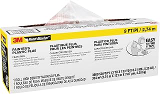 Hand-Masker 3M Painter's Plastic Plus MFB-9, 9 ft x 400 ft x .31 mil