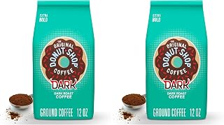 The Original Donut Shop Coffee, Dark, Dark Roast, Ground Coffee, 12 oz Bag (Pack of 2)