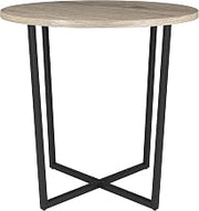 Henn&Hart 22" Round Side Table, Nightstand, End Table, Black