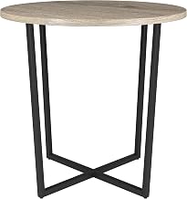 Henn&Hart 22" Round Side Table, Nightstand, End Table, Black