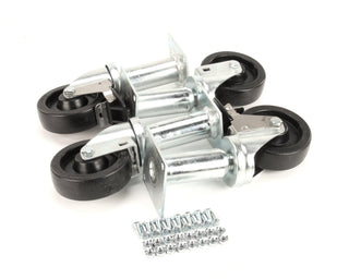Caster,9 Set W/Hardware (Jarvis) - Genuine OEM Replacement Part by Pitco – Metal, Black, Model B3901504