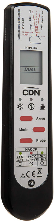 ProAccurate Infrared/Thermocouple Probe Thermometer by CDN – 9", ABS Plastic, Black and Silver, Model INTP626X
