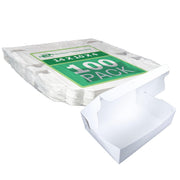 SCT White Window Bakery Boxes with Tuck-in Lid – 10 x 14 x 4, White, Paper, 100/Carton