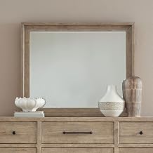 Liberty Furniture Proximity Place Landscape Square Mirror Transitional for Bedroom Dresser Mount- Barley Buff Birch Wood Frame