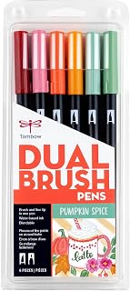 Tombow 56229 Dual Brush Pen Art Markers Pumpkin Spice 6-Pack