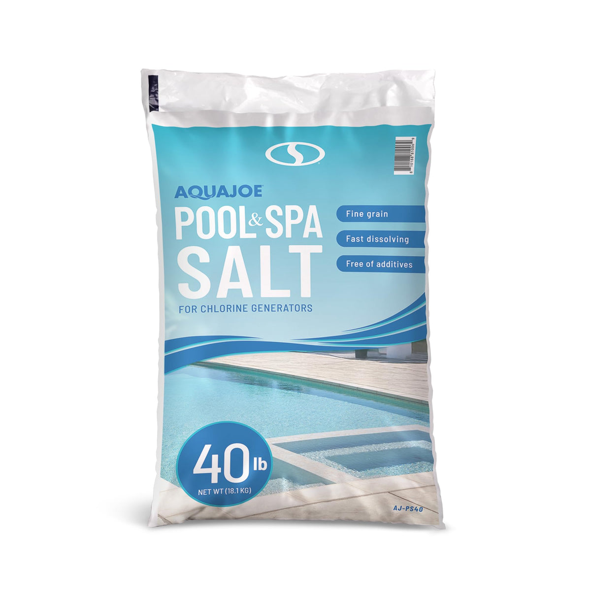 10 Pack 40 Lb Fast Dissolving Pool Spa Salt Chlorine Generators AJ-PS by Aqua Joe – 10 Pack, White, Pack of 10, Model 10 x AJ-PS40