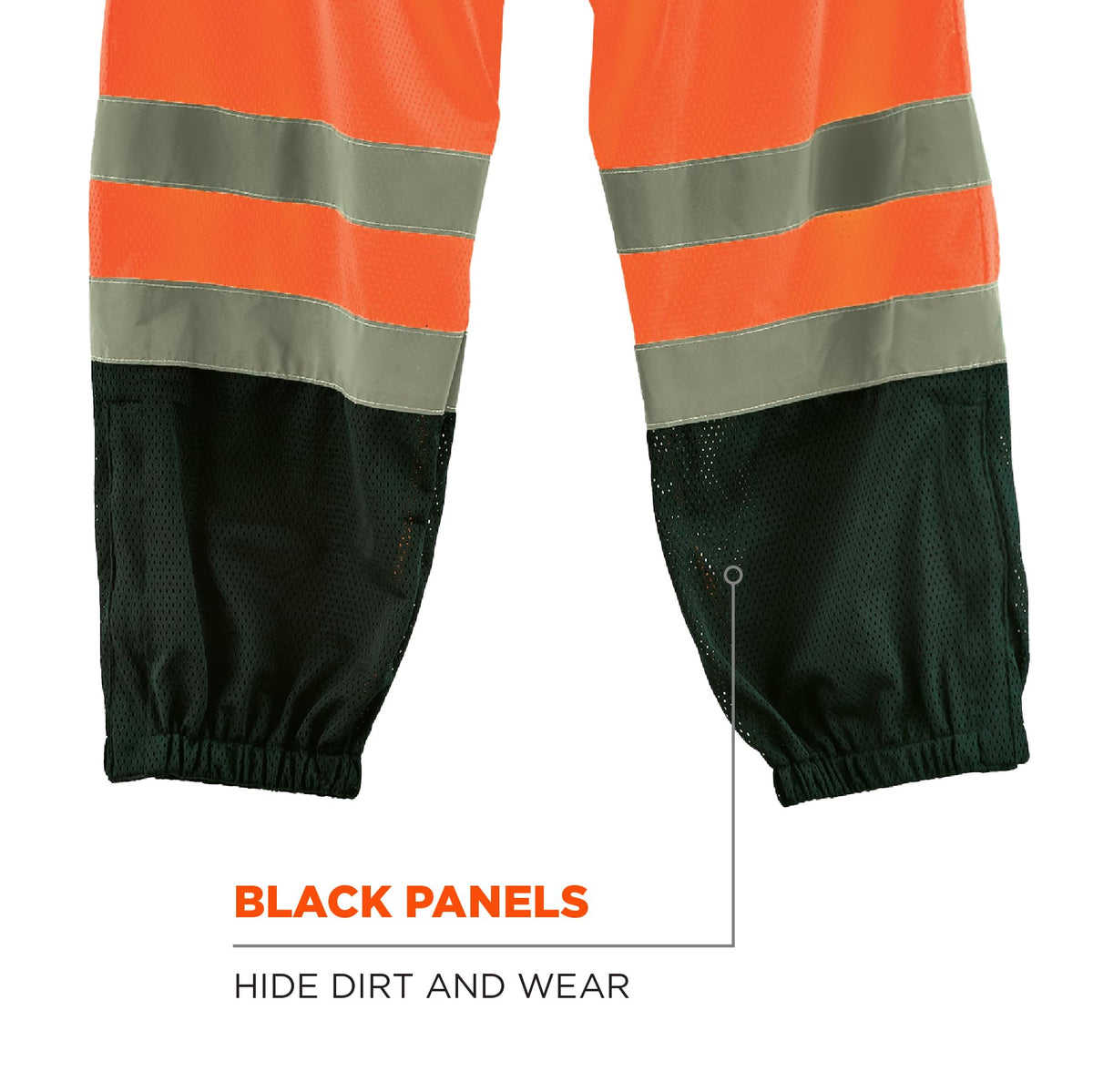 GloWear 8910BK High Visibility Mesh Reflective Safety Pants by Ergodyne – Polyester, Orange, Model 23935