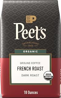 Peet's Coffee Ground Coffee Dark Roast, Organic French Roast, 18 Ounces