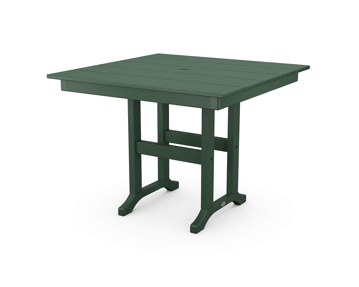 ® Farmhouse 37" Dining Table in Green by Polywood – 37" x 37", High Density Polyethylene, Green, Model FDT37GR