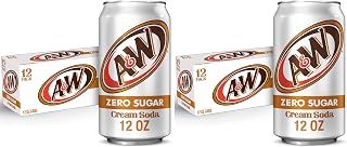 A&W Cream Soda, Zero Sugar | 12 fl. oz. Cans | 12 Pack | Pack of 2