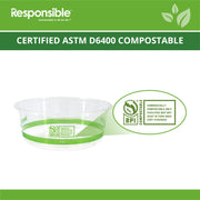 8 oz Clear Round Deli Container by Responsible Products – 8 oz, 8.0 fluid_ounces, Other, Clear, Model RP-PLARDC08-117-500