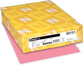 Neenah Exact Index Cardstock, 8.5" x 11", 90 lb/163 GSM, Cherry, 250 Sheets (49151)