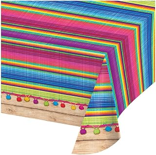 Creative Converting All Over Print Plastic Table Cover, 54 x 102", Serape | 3 Pack