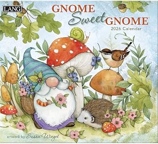 Lang, Gnome Sweet Gnome 2026 Wall Calendar by Susan Winget, 13.4'' X 12'', 12-Month Calendar with Stapled Binding