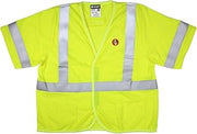 MCR Safety Flame Resistant FR Modacrylic Reflective Class 3 Safety Vest, Mesh, Lime, XX-Large