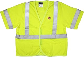MCR Safety Flame Resistant FR Modacrylic Reflective Class 3 Safety Vest, Mesh, Lime, XX-Large