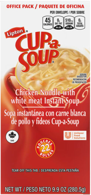 Cup-A-Soup, Chicken Noodle, 9.9 ounce (Pack of 1) by Lipton – 9.9 Ounce (Pack of 1), Model MJKTJL03487