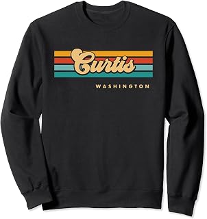 Vintage Sunset Stripes Curtis, Washington Sweatshirt