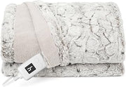 Sunbeam Heated Throw Blanket Royal Faux Fur 4 Heat Snow Leopard 50x60