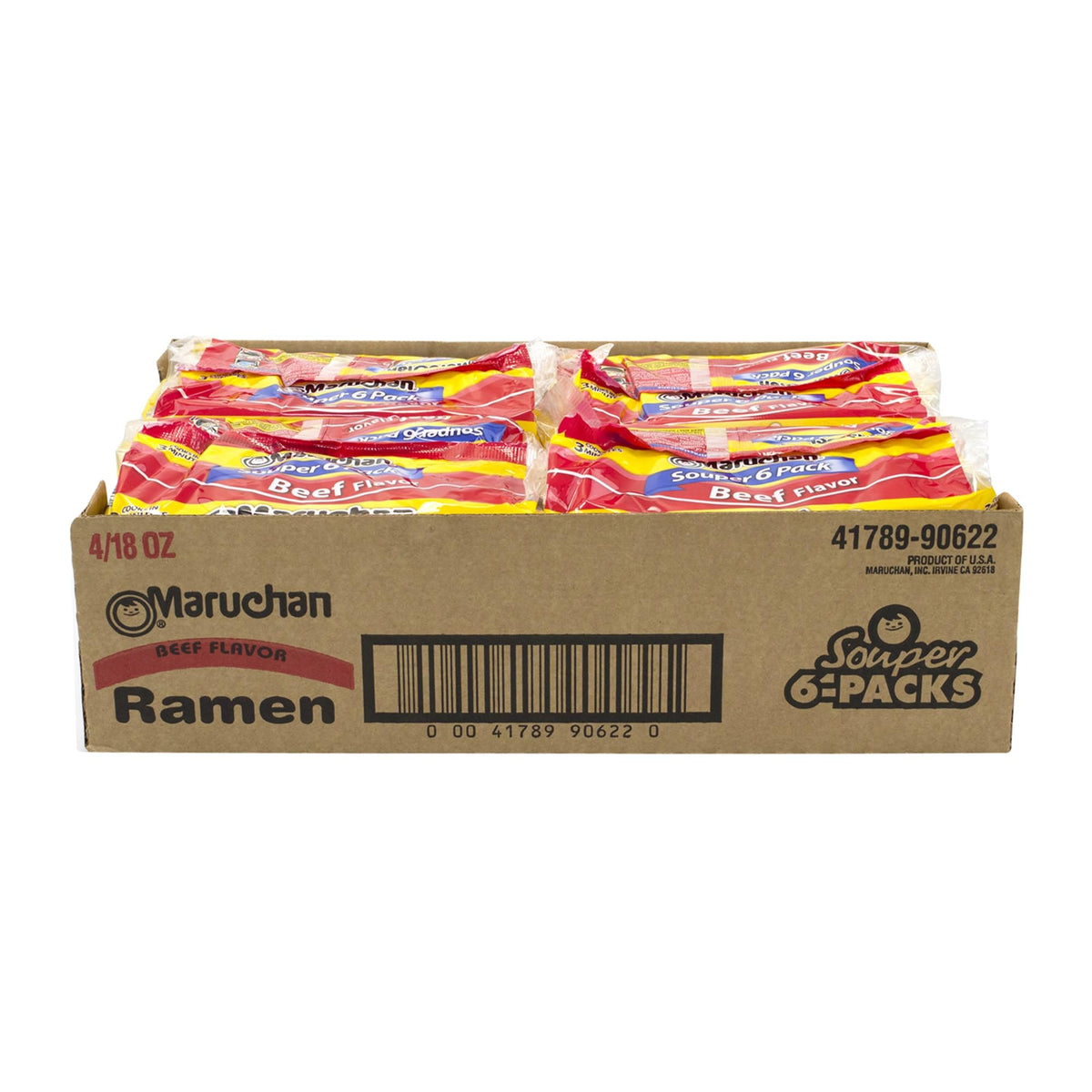 Ramen Noodle Soup Beef Flavor 6 pack/ 18 oz. package -- 4 per case by Maruchan – Pack of 4