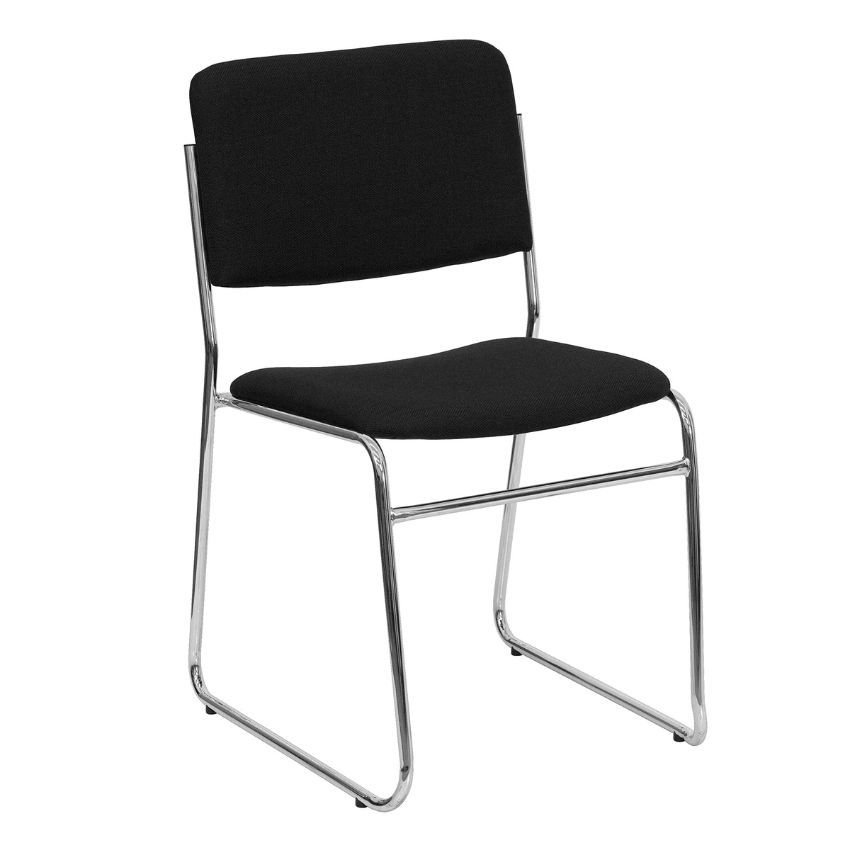 Flash Furniture Black Fabric/Chrome Frame / Set of 5 / Contemporary Stacking Chairs