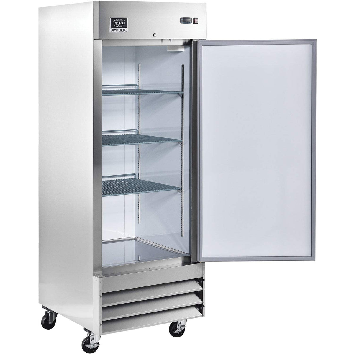 Reach-in Refrigerator by Nexel – 32.25"L x 29"W x 82.5"H, 23.0 cubic_feet, Stainless Steel, Multicolor, Model CFD-1RR-HC