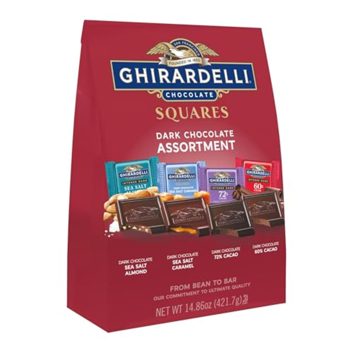 Dark Assorted Squares Bag by Ghirardelli – 14.86 Ounce (Pack of 1)