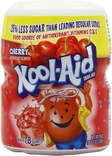 Kool-Aid Drink Mix, Sugar Sweetened Cherry, 19 oz Container (Pack of 4)