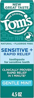 Tom's of Maine Rapid Relief and Sensitive Toothpaste, Gentle Mint, 4.5 oz