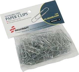 AbilityOne NSN4676738 - SKILCRAFT® Paper Clips - w/Header Card - 100