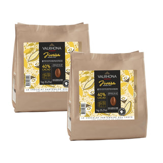 Premium French Baking Creamy Milk Chocolate Discs (Feves). JIVARA 40% Cacao. Easy Melt and Tempering. Hints of Vanilla and Malt. For Cookies by VALRHONA – 1kg
