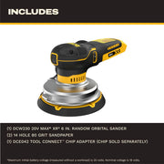 20V MAX XR 6 in. Cordless Random Orbital Sander () by DEWALT – Black, Yellow, Model DCW230B