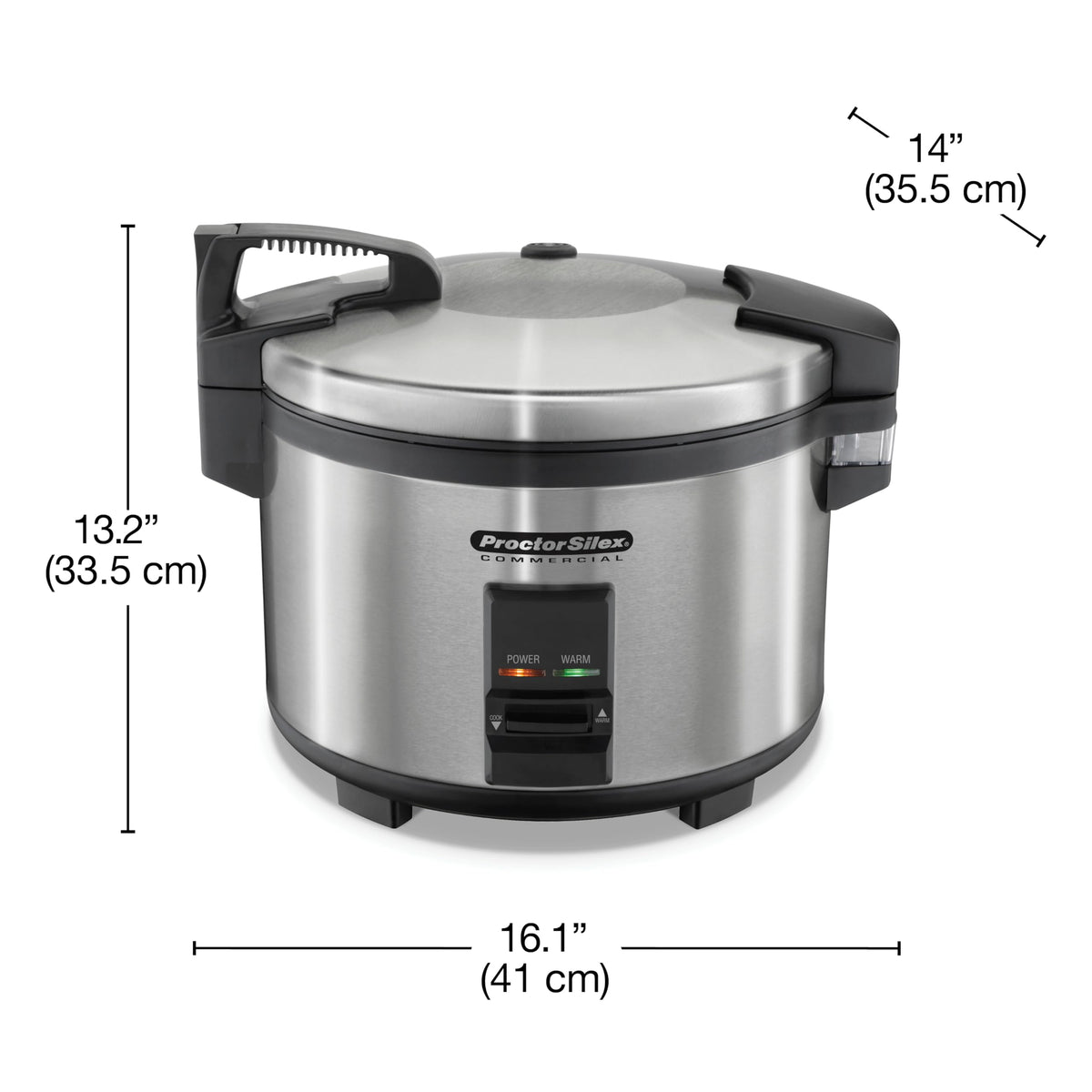 37540 Rice Cooker/Warmer by Proctor Silex Commercial – 40 Cup, 40.0 cups, Stainless Steel, Black, Model 022333375402