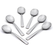 Oneida Aptitude Soup Spoons Silverware Set for 6, Flatware | 18/0 stainless steel, mirror finish | 6.7 inch length | dishwasher safe, cutlery set, utensil set, gift