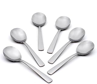 Oneida Aptitude Soup Spoons Silverware Set for 6, Flatware | 18/0 stainless steel, mirror finish | 6.7 inch length | dishwasher safe, cutlery set, utensil set, gift