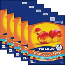 Tru-Ray Construction Paper, Warm Assorted, 9" x 12", 50 Sheets Per Pack, 5 Packs