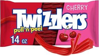 Twizzlers Pull 'N' Peel Cherry Flavored Licorice Style, Chewy Candy Bag, 14 Ounce