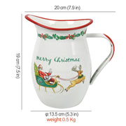 Z&Z Ornamentorum Santa Claus Enamel Pitcher, 33.8 Ounces, Red