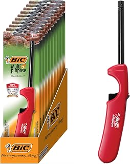 BIC Multi Purpose Lighter with Long Metal Wand, Classic Collection, Great Lighter for Candles, Grills and Fireplaces, 10 Count Pack of Lighters