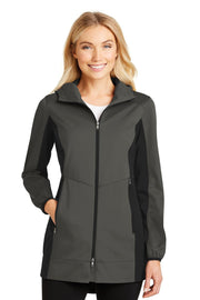 Ladies Active Hooded Soft Shell Jacket by Port Authority – X-Small, Steel, Grey Steel/ Deep Black, Model 1108211
