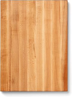 John Boos R-Board Series Rectangular Wooden Maple Cutting Board 20”x15” – 1.5” Thick, 12-lb Reversible Butcher Block with Edge-Grain & Finger Grips – Made in the USA