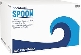 Boardwalk SPOONHWBLA Heavyweight Polystyrene Cutlery, Teaspoon, Black (Case of 1000)