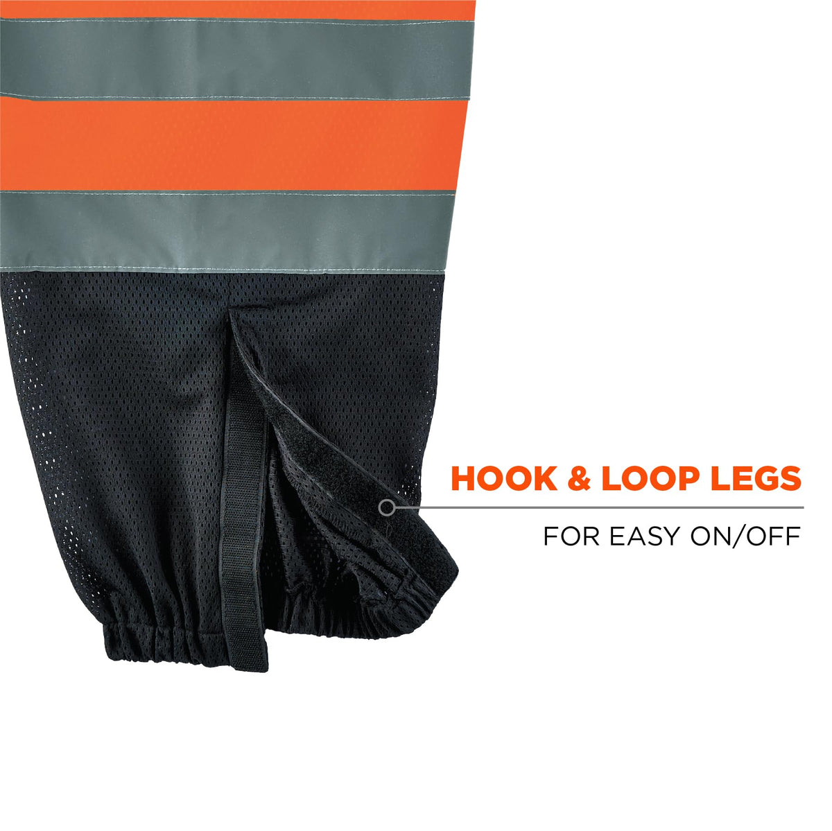 GloWear 8910BK High Visibility Mesh Reflective Safety Pants by Ergodyne – Polyester, Orange, Model 23935
