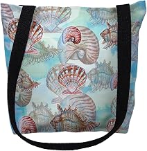 Betsydrake TY094AG 18 x 18 in. Shells Tote Bag - Large Black