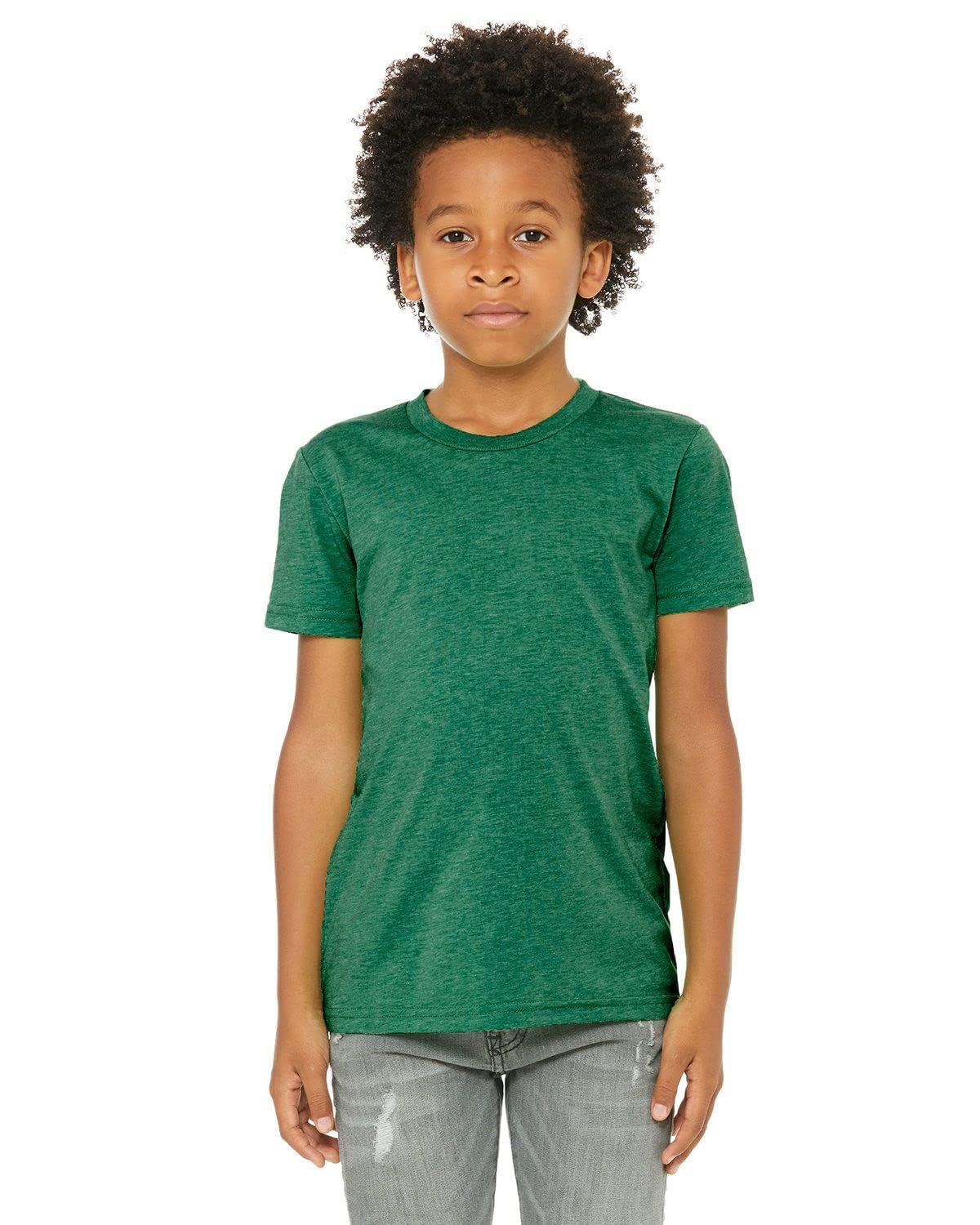 BELLA+CANVAS Youth Triblend Short-Sleeve T-Shirt - Kelly Triblend - M by Bella + Canvas – Cotton, Kelly Triblend, Model 3413Y
