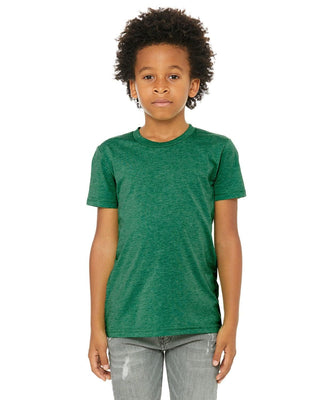 BELLA+CANVAS Youth Triblend Short-Sleeve T-Shirt - Kelly Triblend - M by Bella + Canvas – Cotton, Kelly Triblend, Model 3413Y